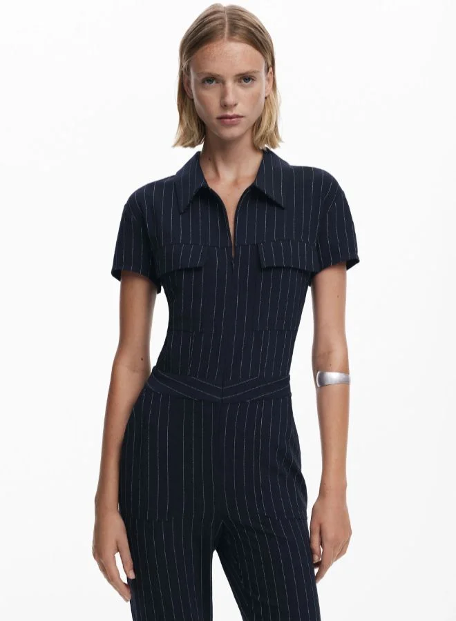 DESIGUAL Pinstripe Jumpsuit