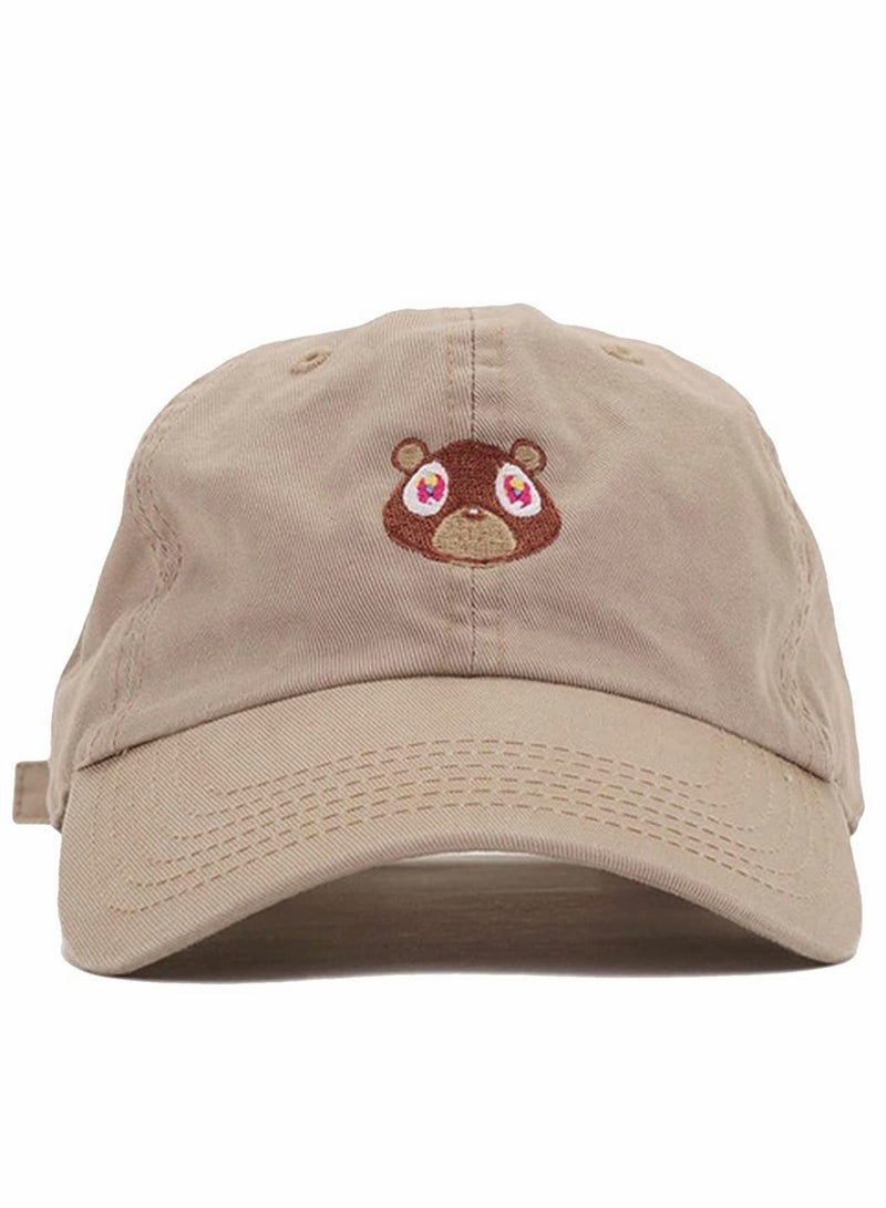 Excefore Cute Bear Embroidery Cotton Hat Hip-Hop Baseball Cap Adjustable for Unisex Hats - Image 1