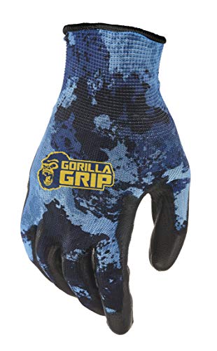 Gorilla Grip Work Gloves with Grip All Purpose Gloves for Fishing Outdoor Work and Automotive Work Color Veil Aqueous Size XLarge - Image 1