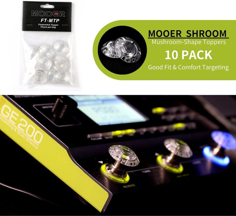 Mooer Shrooms Clear Footswich Topper Guitar Effects Pedal Cap Multi Processor Pedalboard Toppers - Image 2