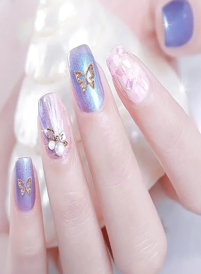 DANNEASY 100pcs 3D Butterfly Charms for Nails Rose Gold Nail Charms Alloy Nail Jewels Nail Butterfly Design Nail Decoration for DIY Craft Nail Art Accessories - Image 4