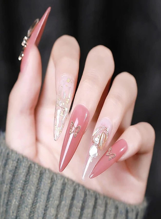 DANNEASY 100pcs 3D Butterfly Charms for Nails Rose Gold Nail Charms Alloy Nail Jewels Nail Butterfly Design Nail Decoration for DIY Craft Nail Art Accessories - Image 5