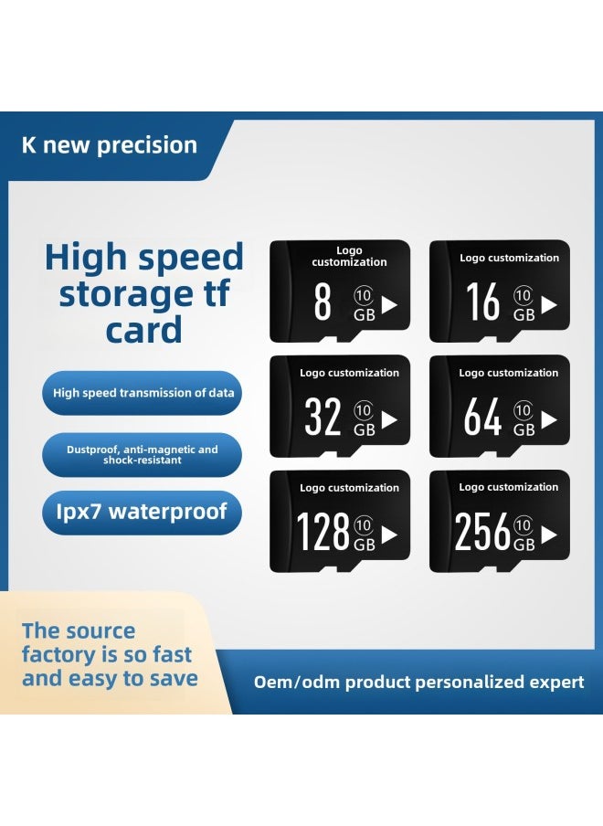 TF Card Custom 32g Memory Card 8g Sd Card 16g Mobile Phone 64g Monitoring Recorder 128g Memory Card-Color:Graphite Black-Capacity:16gb-c10 High Speed Card  - Image 2