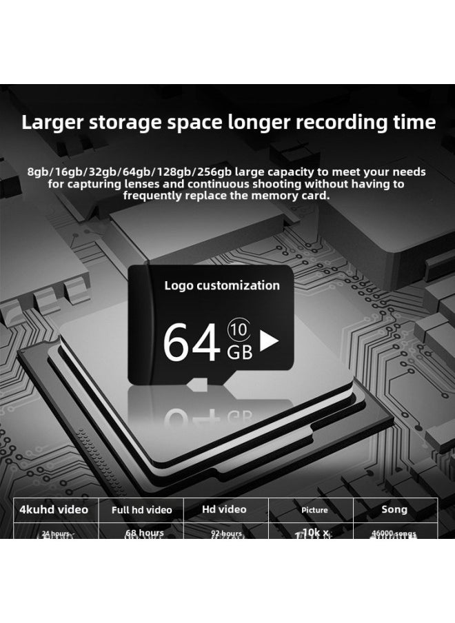TF Card Custom 32g Memory Card 8g Sd Card 16g Mobile Phone 64g Monitoring Recorder 128g Memory Card-Color:Graphite Black-Capacity:16gb-c10 High Speed Card  - Image 5
