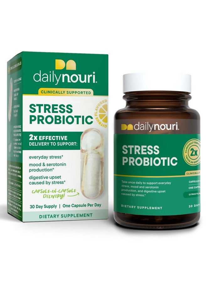 NOURI Daily Nouri Stress Probiotic | for Cortisol Management, Digestion, Daily Stress Relief & Gut Microbiome Health | 3 Probiotic Strains & Vegan Ahiflower Omega Oil | for Women & Men | 30-Day Supply - Image 1