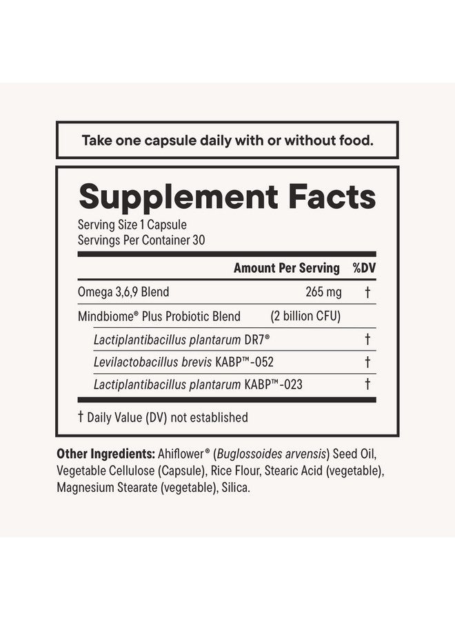 NOURI Daily Nouri Stress Probiotic | for Cortisol Management, Digestion, Daily Stress Relief & Gut Microbiome Health | 3 Probiotic Strains & Vegan Ahiflower Omega Oil | for Women & Men | 30-Day Supply - Image 5