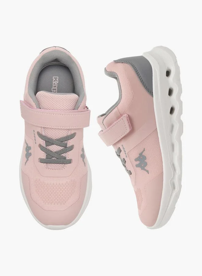 Girls Logo Print Hook & Loop Sports Shoes