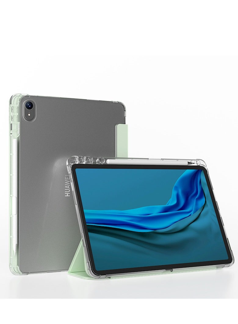 Case Compatible with Huawei Matepad 11.5 inch/Air 11.5 inch 2023/Matepad 11.5S 2024,Smart Slim Trifold Stand Auto Sleep/Wake Cover with Pencil Holder, Clear Transparent Back Shell - Image 1