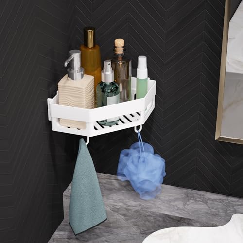 XBEY Shop Stand/Self Adhesive Shelf/Rack for Bathrooms/Adhesive Toilet Rack/Wall Organiser for Bedroom/Self Adhesive Wall Shelves/Towel Holder/Corner Shelf for Bathroom (2, Diamond Corner Shelf) - Image 2