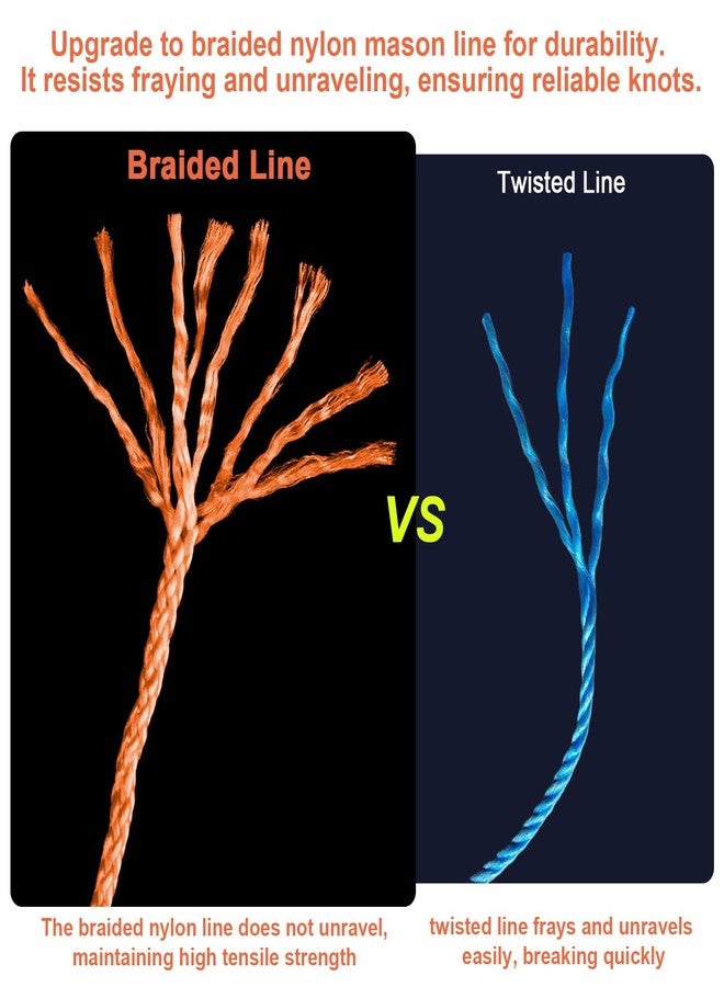إيمدج خيط خيط ماسون مكون من 3 لفات - خيط نايلون مضفر رقم 18 - بطول 500 قدم - نايلون مع بكرة خيط قابلة لإعادة التعبئة لأدوات البستنة أو البناء - خيط بناء مثالي (برتقالي) - Image 2