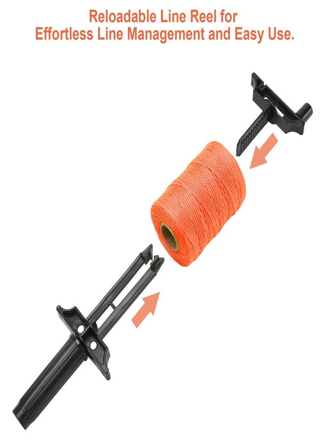 إيمدج خيط خيط ماسون مكون من 3 لفات - خيط نايلون مضفر رقم 18 - بطول 500 قدم - نايلون مع بكرة خيط قابلة لإعادة التعبئة لأدوات البستنة أو البناء - خيط بناء مثالي (برتقالي) - Image 3