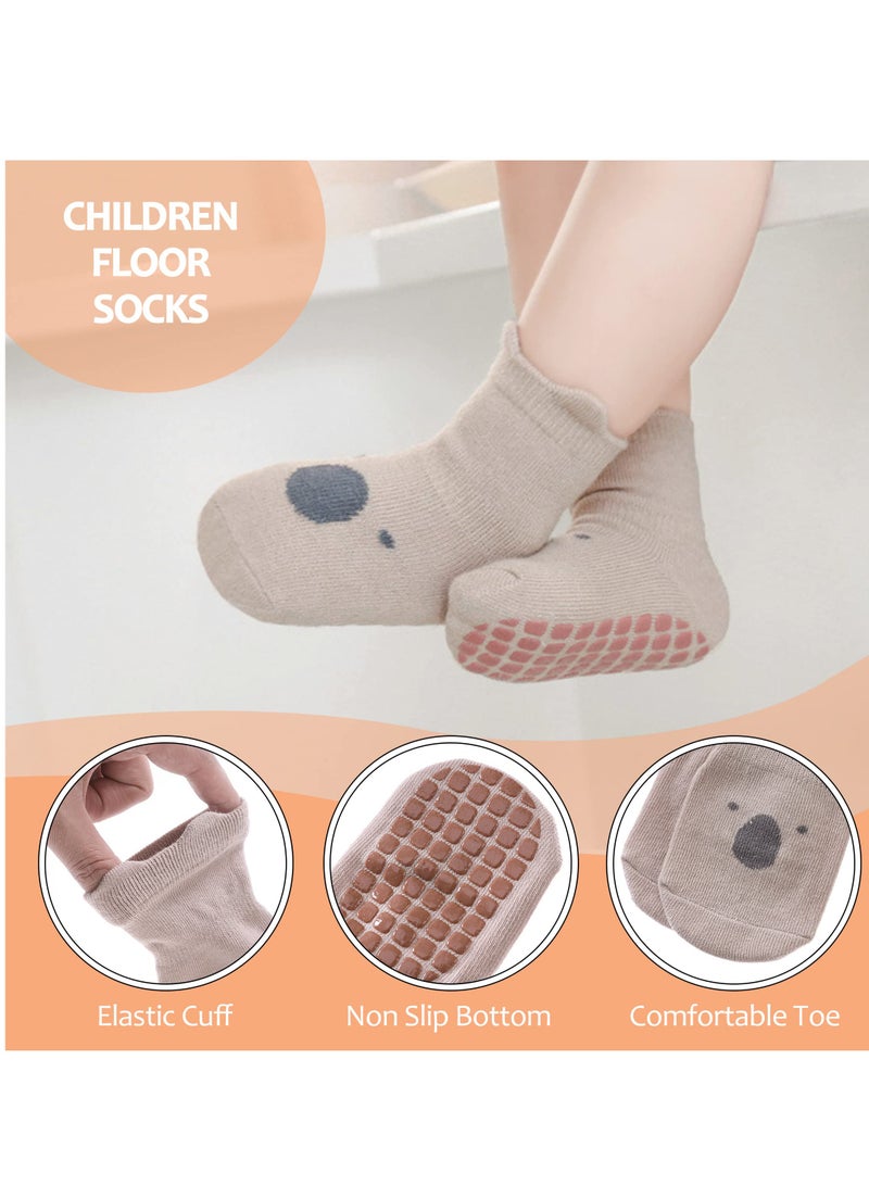 KASTWAVE Baby Non Slip Sock, 5 Pairs Toddler Non Slip Socks, Low Cut Anti Skid Floor Socks for Kids Girls Boys - Image 3