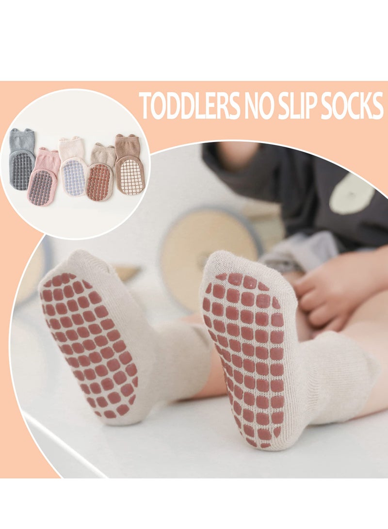KASTWAVE Baby Non Slip Sock, 5 Pairs Toddler Non Slip Socks, Low Cut Anti Skid Floor Socks for Kids Girls Boys - Image 5