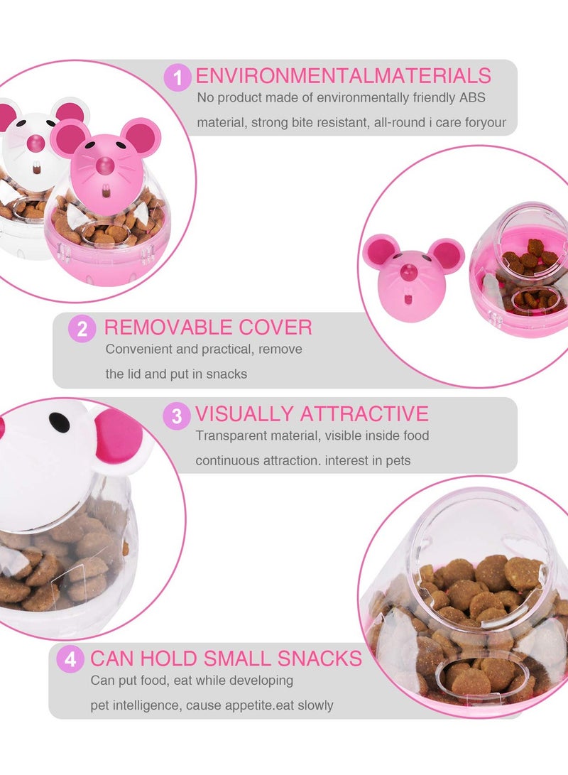 SOLARAE Interactive Cat Treat Dispenser Toy, Rat-Shaped Tumbler Slow Feeder for Kittens, Fun Food Ball for Engaging Play and Healthy Eating - Image 3