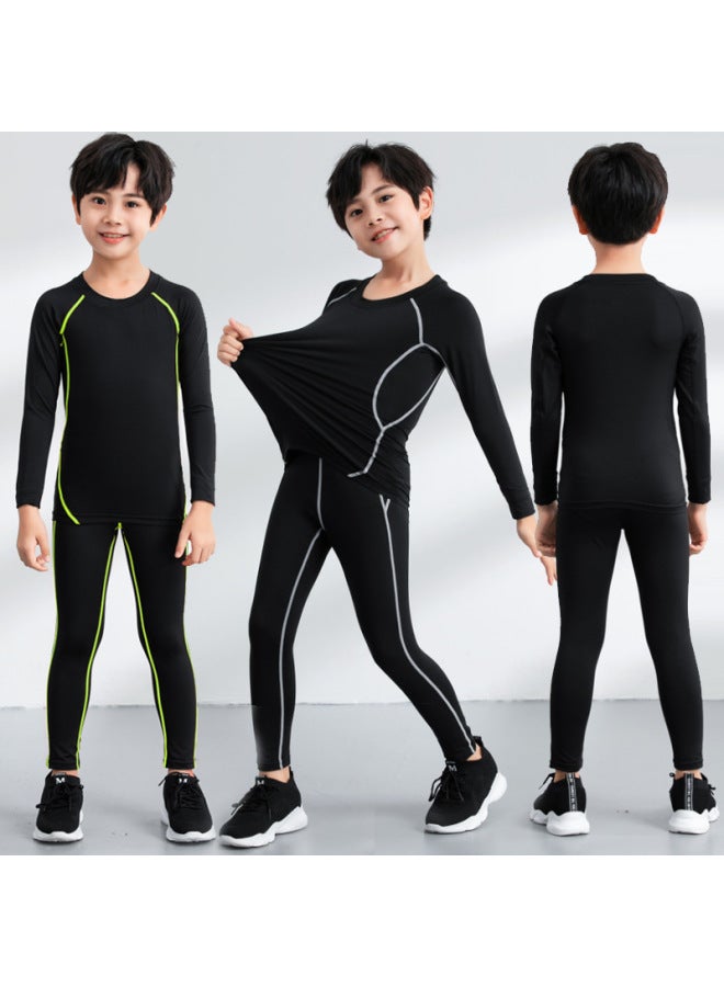 Children's Tights Training Clothes Boys Fitness Clothes Winter Long Sleeve Basketball Sports Base Quick Dry Clothes Football Top - Image 4