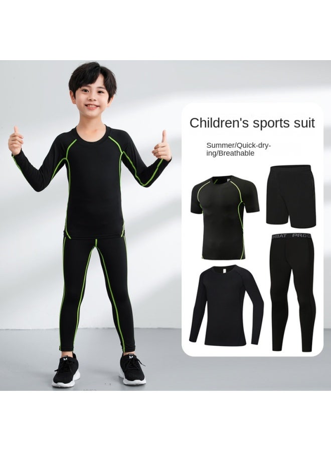 Children's Tights Training Clothes Boys Fitness Clothes Winter Long Sleeve Basketball Sports Base Quick Dry Clothes Football Top - Image 2
