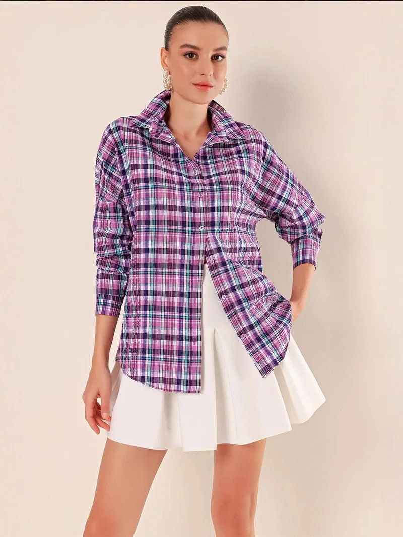 بيغ دارت قميص بأزرار وأكمام طويلة فضفاض