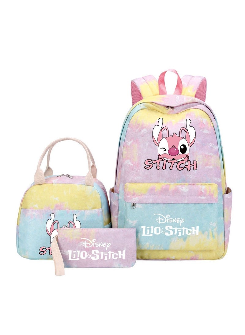 Stitch Printed Three Piece Set Backpack