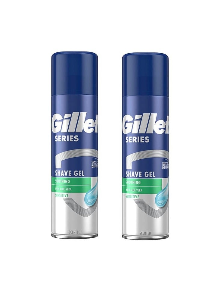 Gillette Series Soothing Shaving Gel | 2 pack | with aloe vera | scented - Image 1