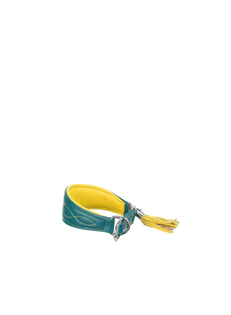 Trixie Active Comfort Collar Petrol & Yellow For Greyhounds Dogs - Image 3