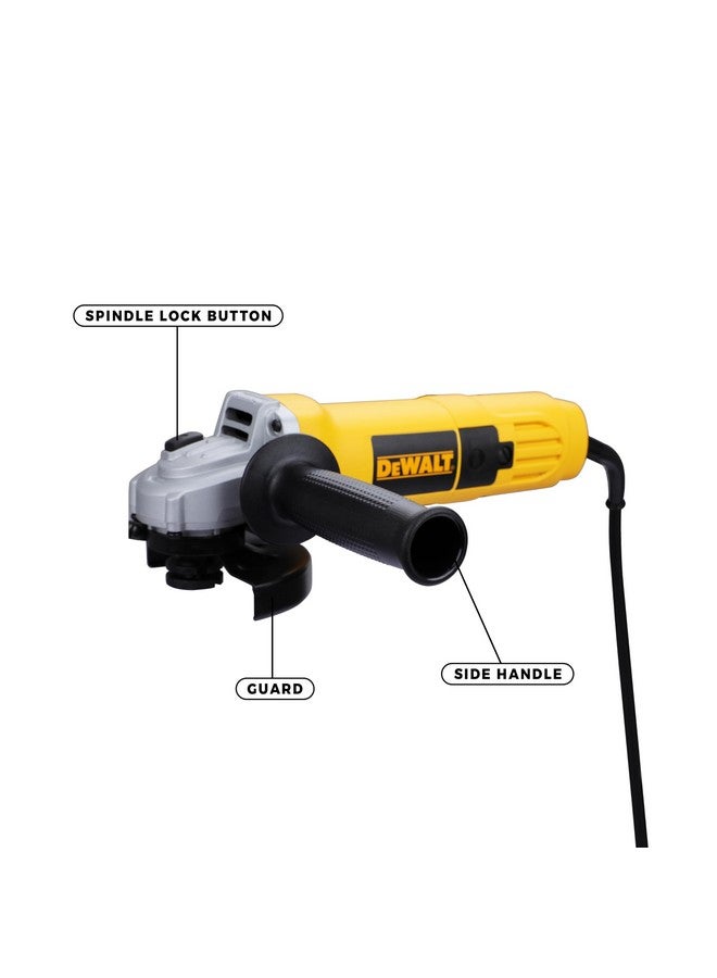 DEWALT DW801-IN, 850W, 4'' (100mm) Heavy Duty Angle Grinder Engineered For Heavy Duty Applications with Spindle Lock and Toggle switch, 2 Year Warranty (SIDE HANDLE INCLUDED) - Image 3