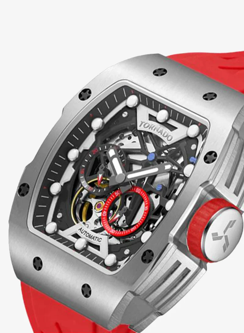 Tornado Black Men's High Quality Flexible And Durable Silicone Automatic Watch T24302-SSRB - 39mm mm for Men | Best Price UAE