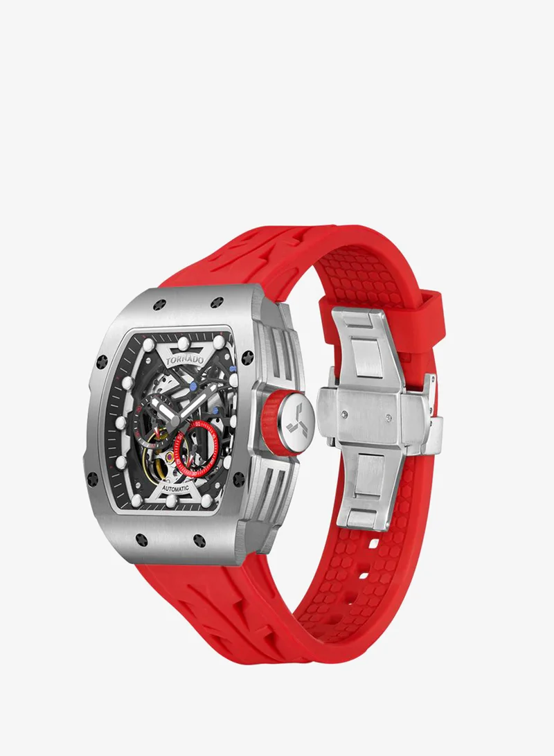 TORNADO Men's High Quality Flexible And Durable Silicone Automatic Watch T24302-SSRB - 39mm mm
