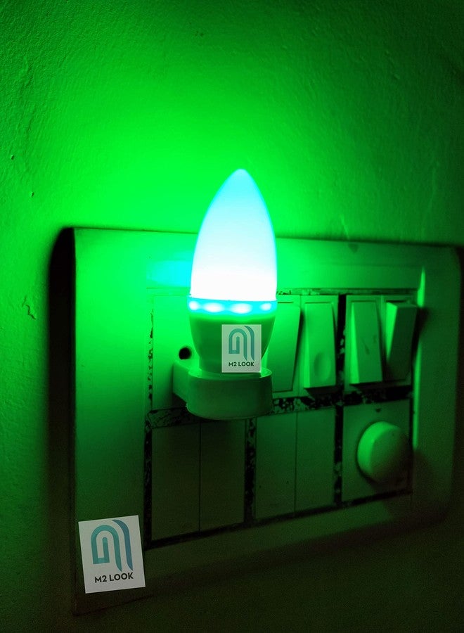 M2 Look مصباح ليلي LED بقوة 0.5 واط، يُركّب على الحائط، مناسب للمنزل، مصباح ليلي LED لغرفة النوم، مصابيح ديكور (أخضر) - Image 2