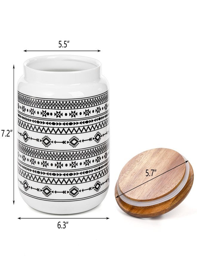 Hedume Kitchen Canister, Ceramic Large Food Storage Jar with Airtight Seal Wooden Lid, 100 Fl Oz Porcelain Food Storage Canister for Home and Kitchen Serving for Coffee, Sugar, Tea, Flour and More - Image 3