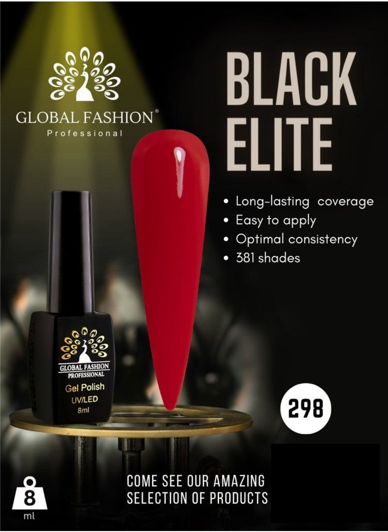 GLOBAL FASHION Global Fashion Black Elite Gel Polish | 132 Colors of Long-Lasting Elegance - 8ml | 298  - Image 2