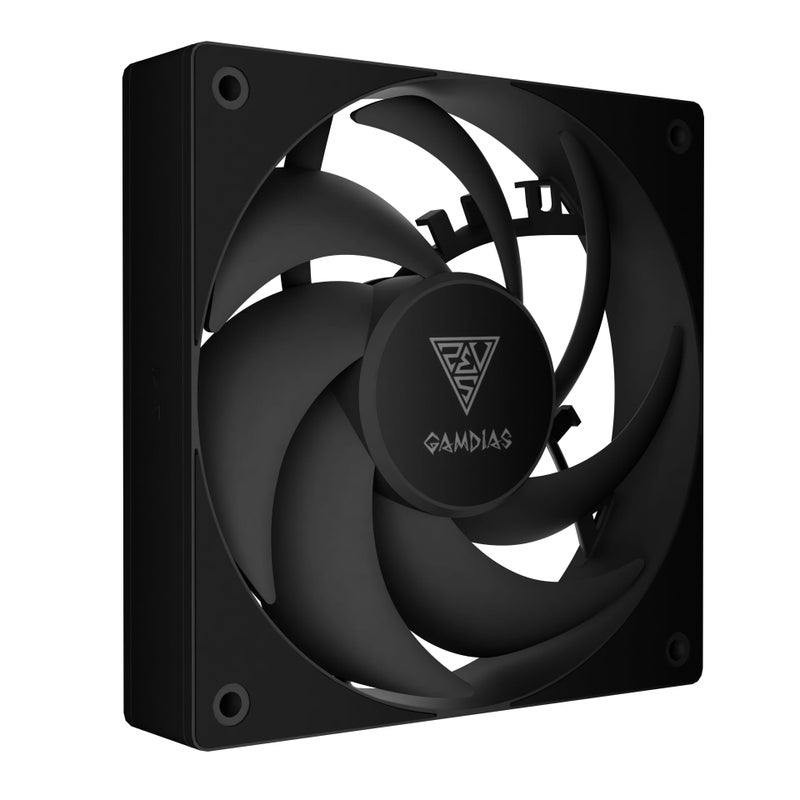 GAMDIAS Notus M1-1201 120mm Black PWM Fan | Daisy-Chain PWM Sharing, Closed-Loop Technology for Steady RPM on Cooler, Low-Noise Operation (Max. 1600RPM @25dBA), Anti-Vibration Pads, Black - Image 5