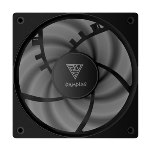 GAMDIAS Notus M1-1201 120mm Black PWM Fan | Daisy-Chain PWM Sharing, Closed-Loop Technology for Steady RPM on Cooler, Low-Noise Operation (Max. 1600RPM @25dBA), Anti-Vibration Pads, Black - Image 4