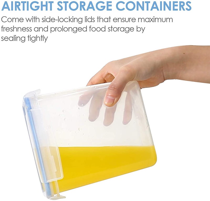 Diablos Airtight Kitchen Storage Containers set of 6 - 1500ml, Plastic Fridge Storage container with Lock & Seal Lid, Blue - Image 3