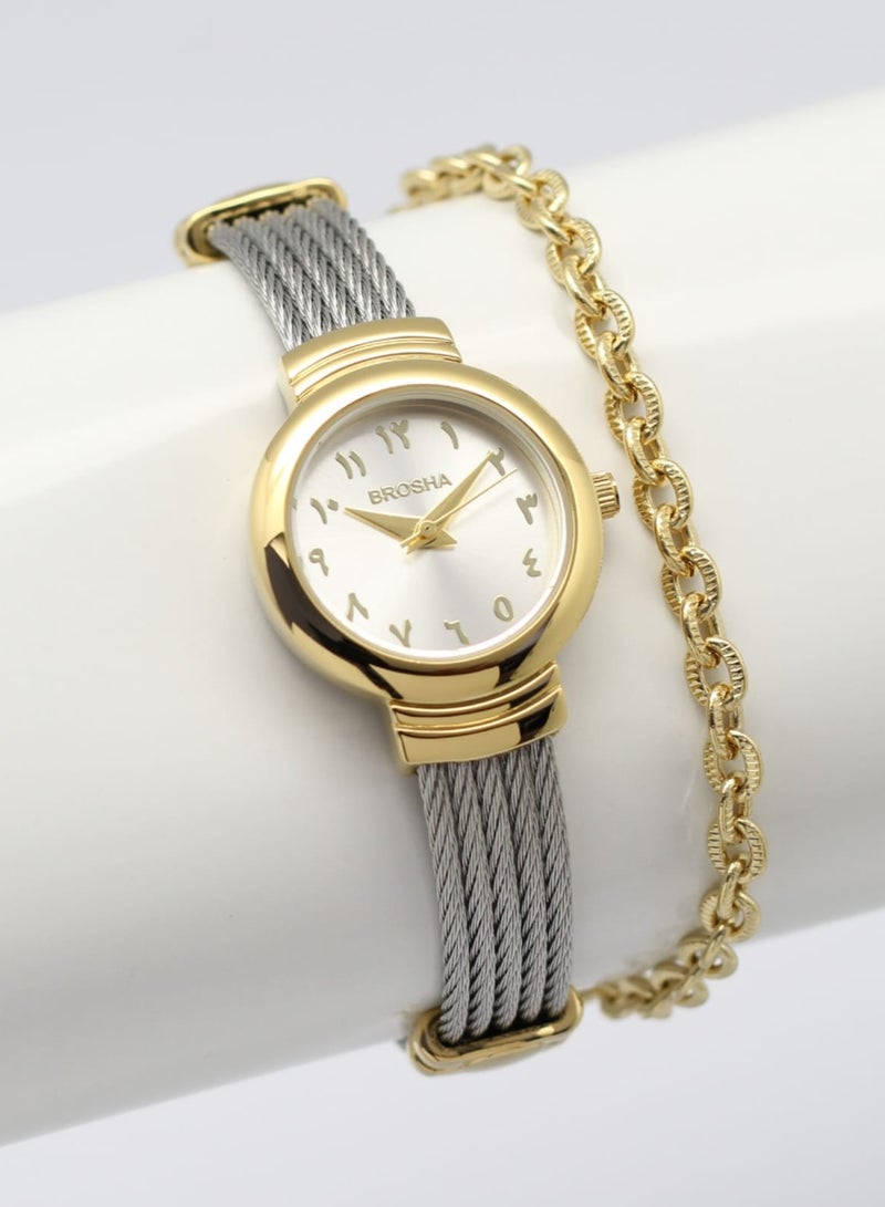 A high-quality, waterproof women's wrist watch inspired by the famous Versace watches (Arabic numerals)