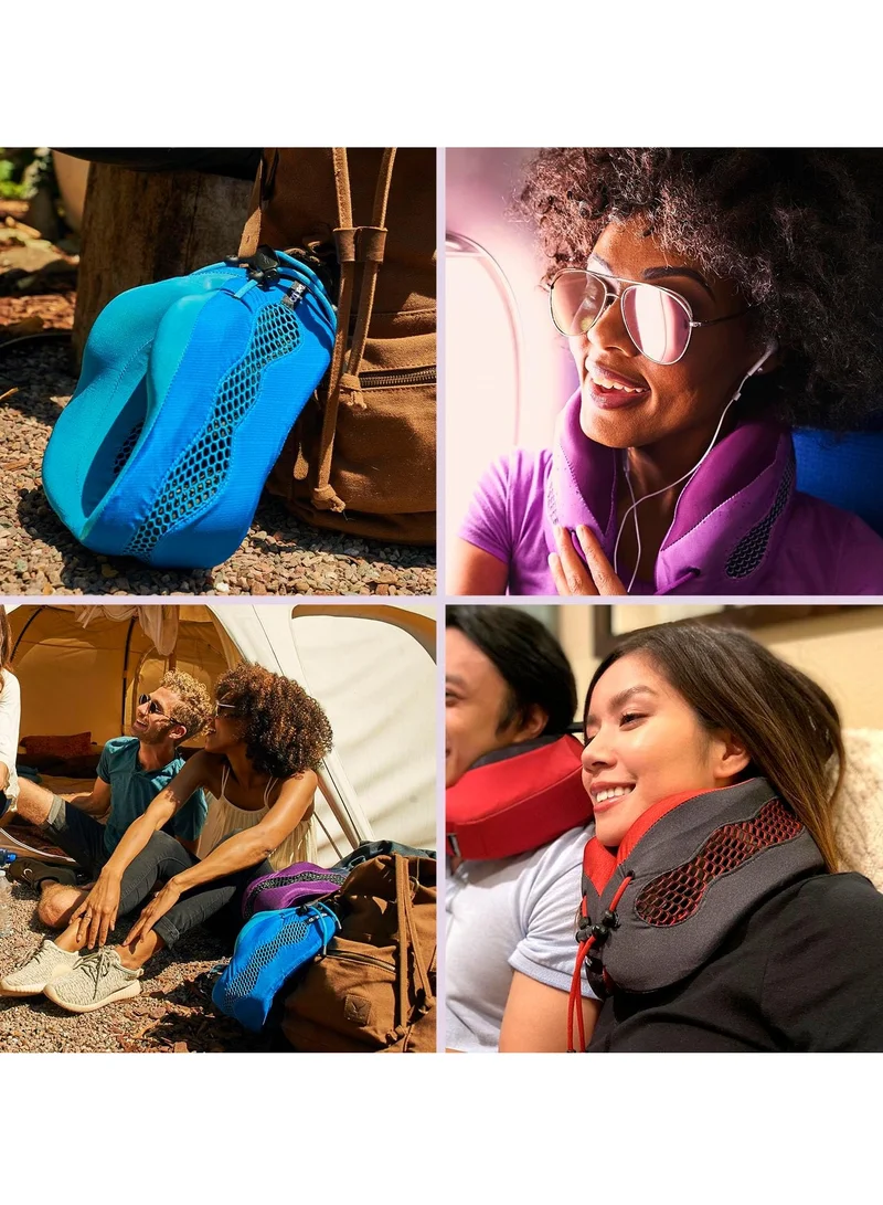 Cabeau Evolution Cool 2.0 Travel Pillow, Air Circulating Head and Neck Memory Foam Cooling Travel Pillow - Purple