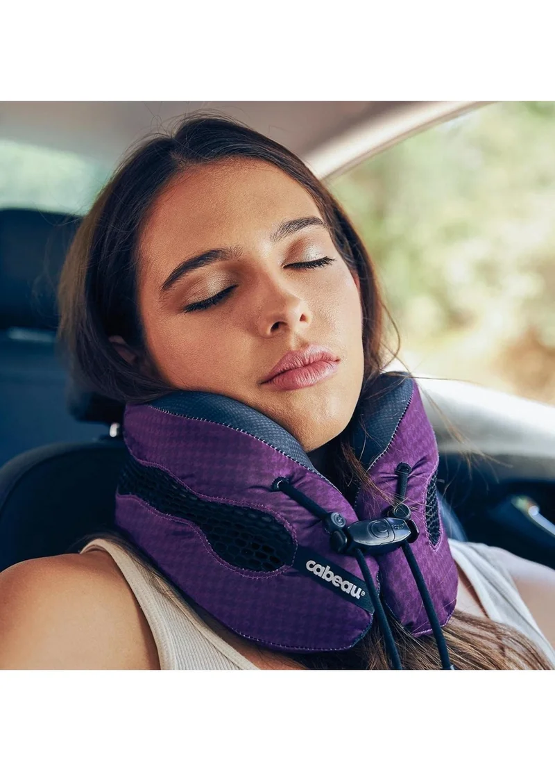 Cabeau Evolution Cool 2.0 Travel Pillow, Air Circulating Head and Neck Memory Foam Cooling Travel Pillow - Purple