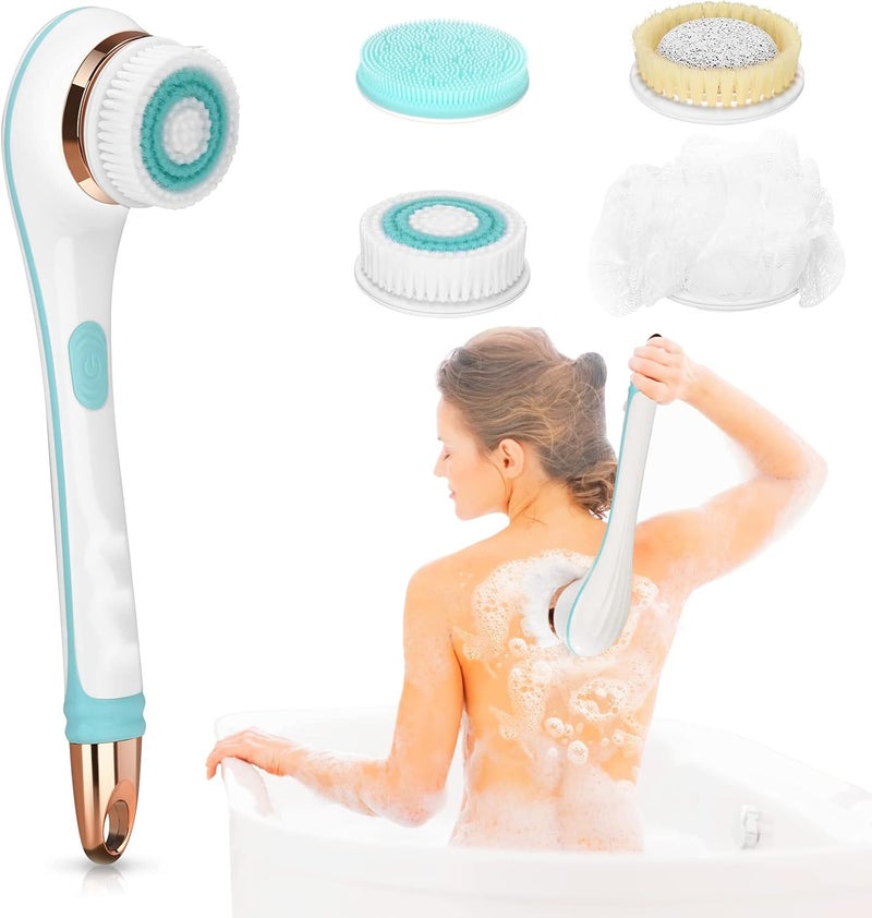 Electric Body Brush Set with 4 Brush Heads - USB Rechargeable Shower Scrubber - Image 1