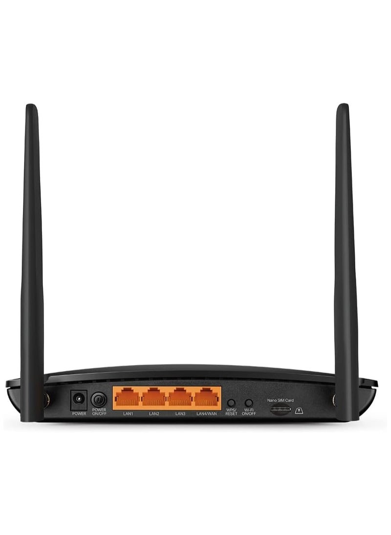 Tp-link Tl - TP-Link AC1200 4G+ Cat6 Wireless Dual Band Gigabit Router, 4G Network SIM Slot Unlocked, with MU-MIMO technology, Black - Image 1
