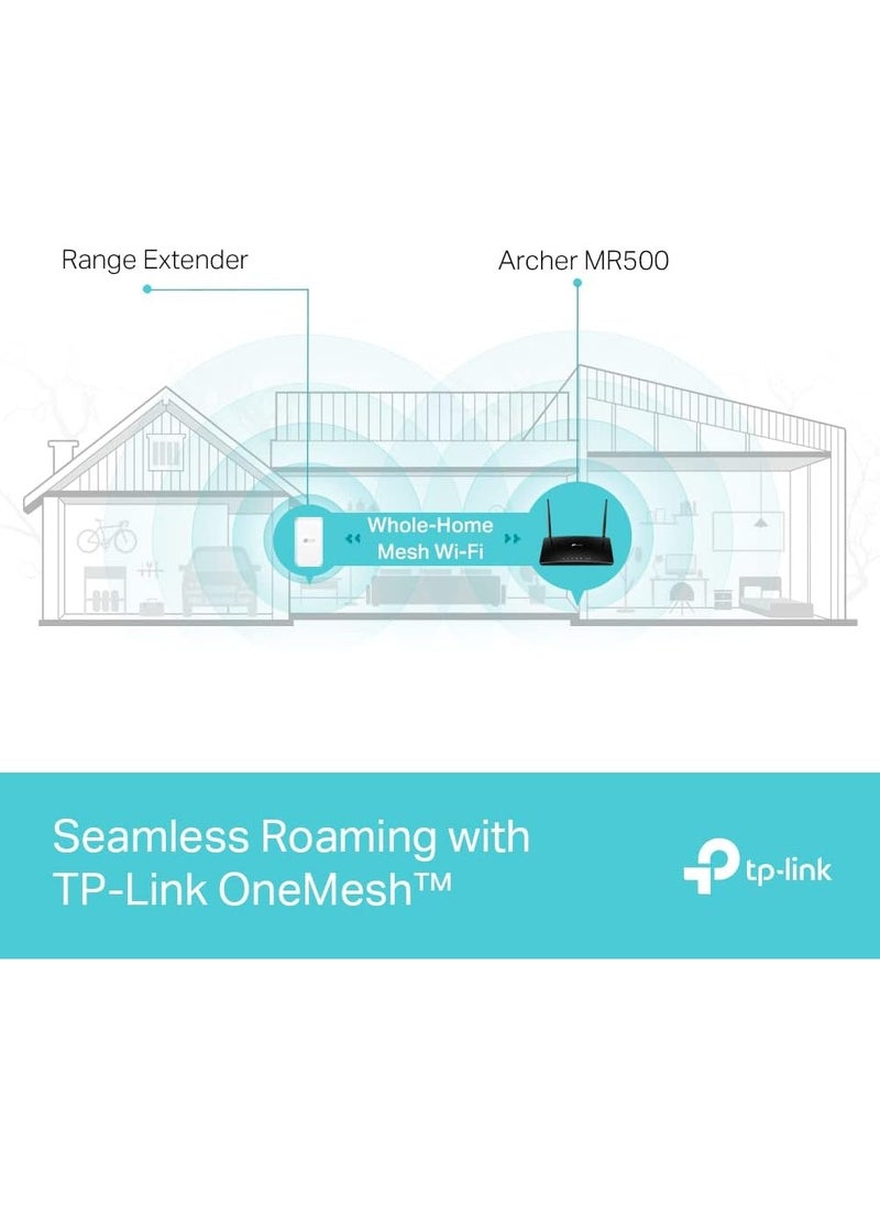 Tp-link Tl - TP-Link AC1200 4G+ Cat6 Wireless Dual Band Gigabit Router, 4G Network SIM Slot Unlocked, with MU-MIMO technology, Black - Image 1