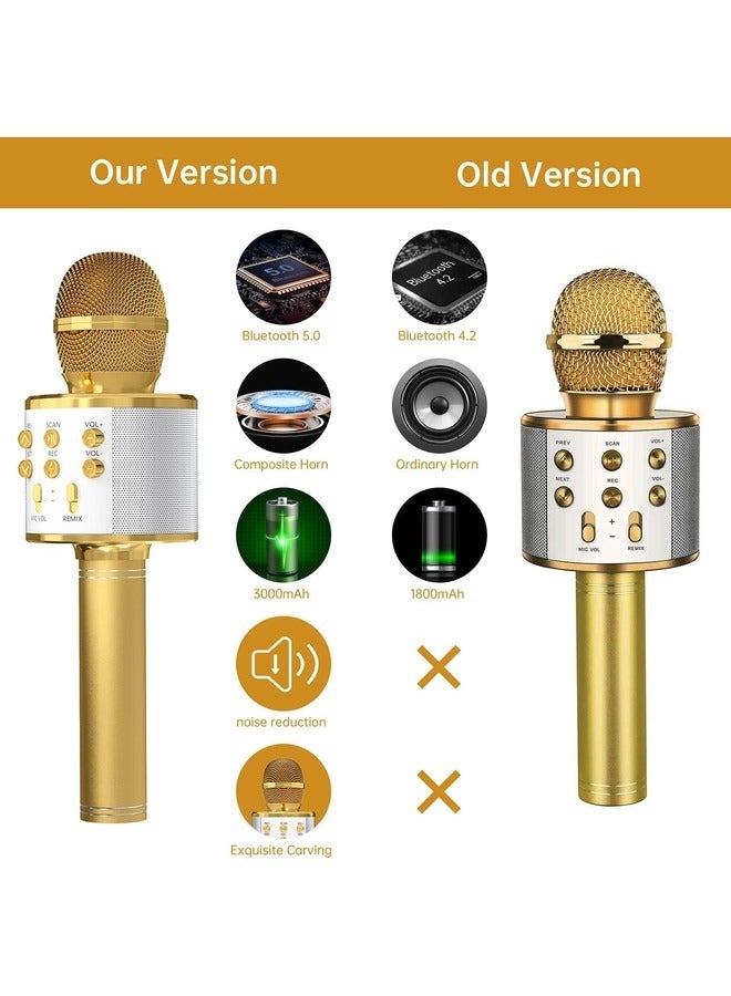 ELTRAZONE 2-Pack Wireless Bluetooth Karaoke Microphones - Portable Handheld Mic with Speaker, Great for All Ages (Black & Gold) - Image 5