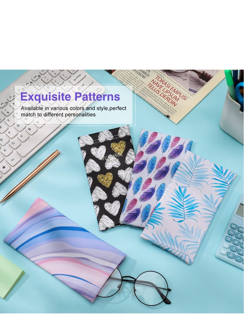 سيوسي حافظة نظارات، 4 قطع من الحقيبة الجلدية للنظارات الشمسية، حافظات نظارات من جلد البولي يوريثان الناعم المحمولة، حقيبة نظارات شمسية مخصصة للنساء والرجال والأطفال، مقاس واحد - Image 2