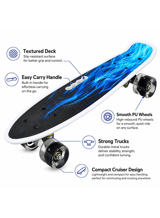 DEXO 22” Mini Cruiser Skateboard – Retro Plastic Penny Board with ABEC-7 Bearings, 59mm Urethane Wheels & T-Tool - Image 3