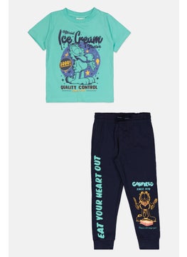 nickelodeon Toddlers Boy 2 Piece Graphic Short Sleeve Top And Short Set, Mint Green  - Image 1