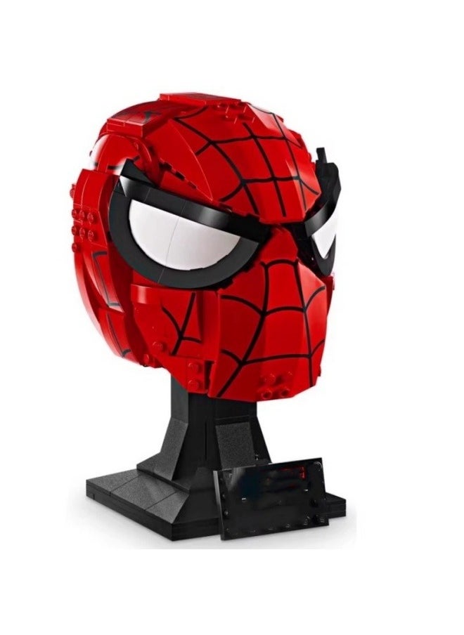 General Avengers Marvel Spider Warrior Mask Helmet Model Assembled Small Particle Building Block Toy  - Image 1