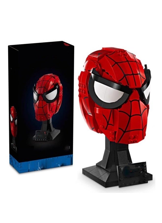 General Avengers Marvel Spider Warrior Mask Helmet Model Assembled Small Particle Building Block Toy  - Image 2