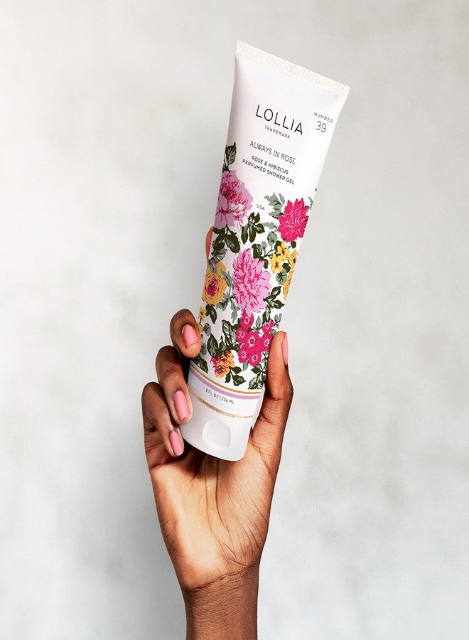 LOLLIA Always In Rose Shower Gel, 8 fl. oz., Luxury Moisturizing Body Wash for Women, Lightly Rose & Hibiscus Scented Liquid Soap - Image 5