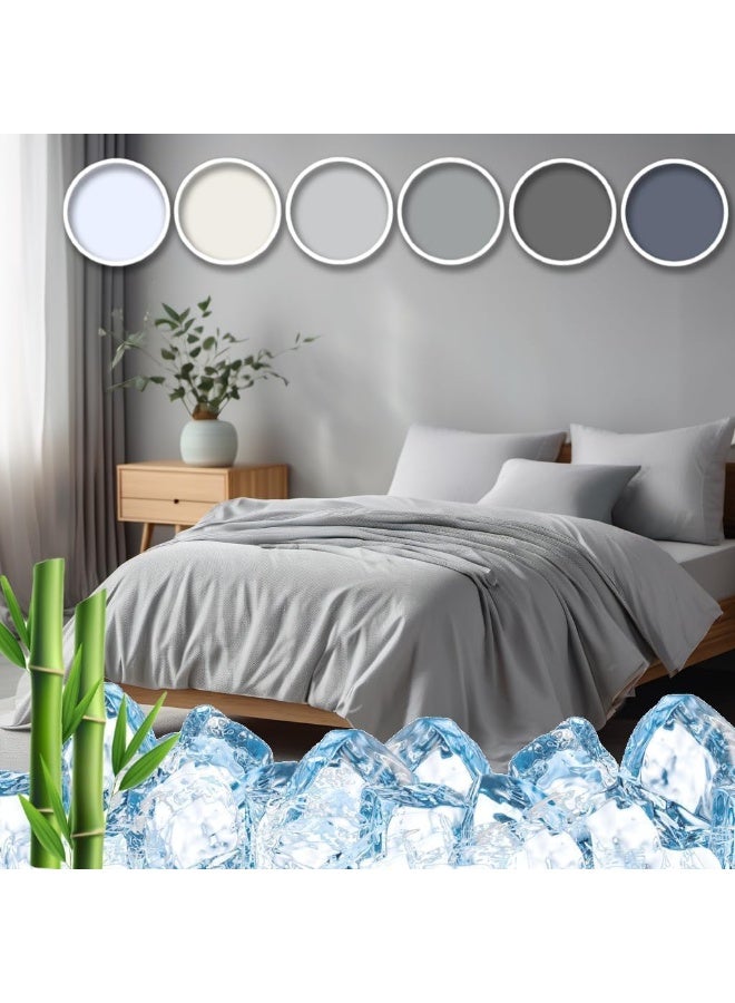 Vegan Silk Viscose Bamboo Bed Sheets Queen - 100% Viscose Bamboo Sheets Queen Size Deep Pocket Gift Idea Cold Soft Cooling Sheets Queen Sheet Set Cool Bed Sheets for Night Sweats Bedding Queen King - Image 1