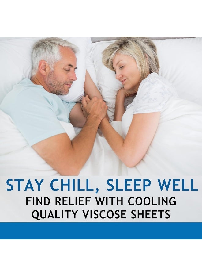 Vegan Silk Viscose Bamboo Bed Sheets Queen - 100% Viscose Bamboo Sheets Queen Size Deep Pocket Gift Idea Cold Soft Cooling Sheets Queen Sheet Set Cool Bed Sheets for Night Sweats Bedding Queen King - Image 3