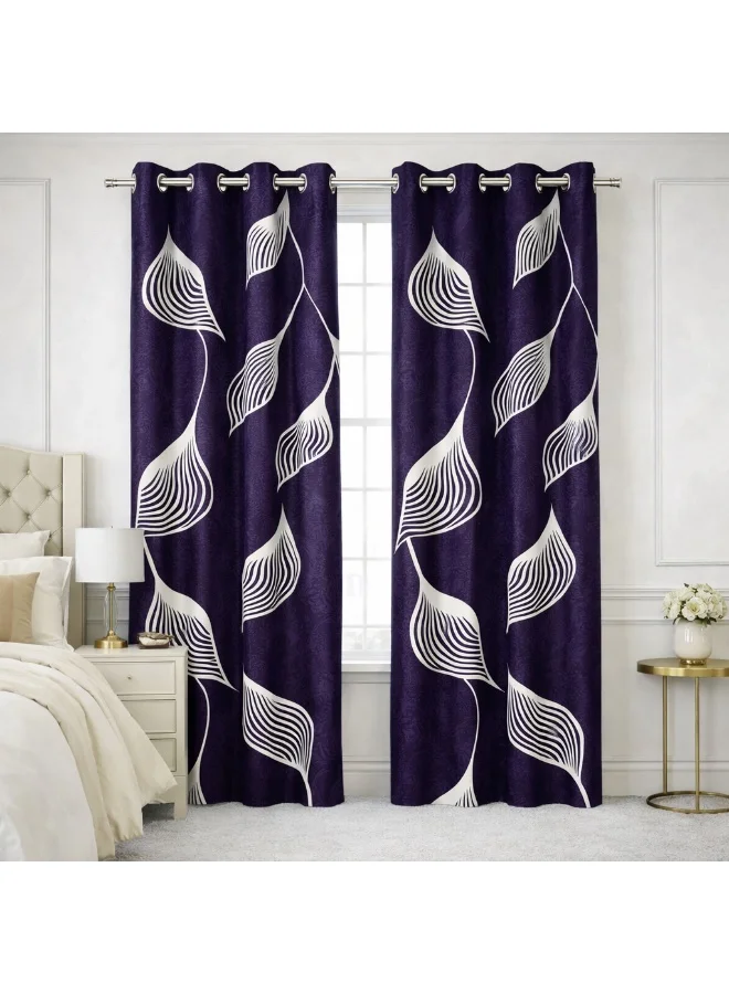 Bliss Casa Bliss Casa Indigo Window Curtains 2 Pack 240 x 140 cm – Solid Eyelet Curtains for Bedroom & Living Room – Premium Fabric Home Drapes