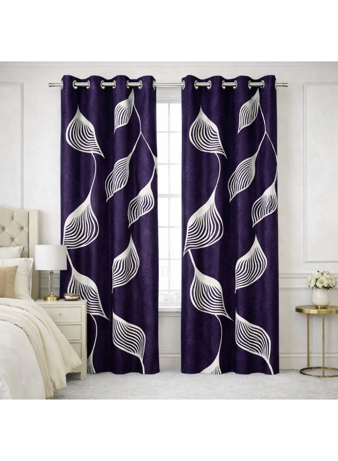Bliss Casa Indigo Window Curtains 2 Pack 240 x 140 cm – Solid Eyelet Curtains for Bedroom & Living Room – Premium Fabric Home Drapes - Image 1